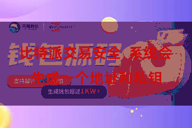 比特派交易安全  系统会生成一个地址和私钥